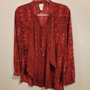 Chicos‎ Size 1 Red Boho Blouse